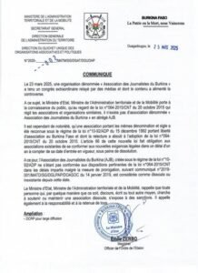 Communiqué relatif à la dissolution de l'AJB