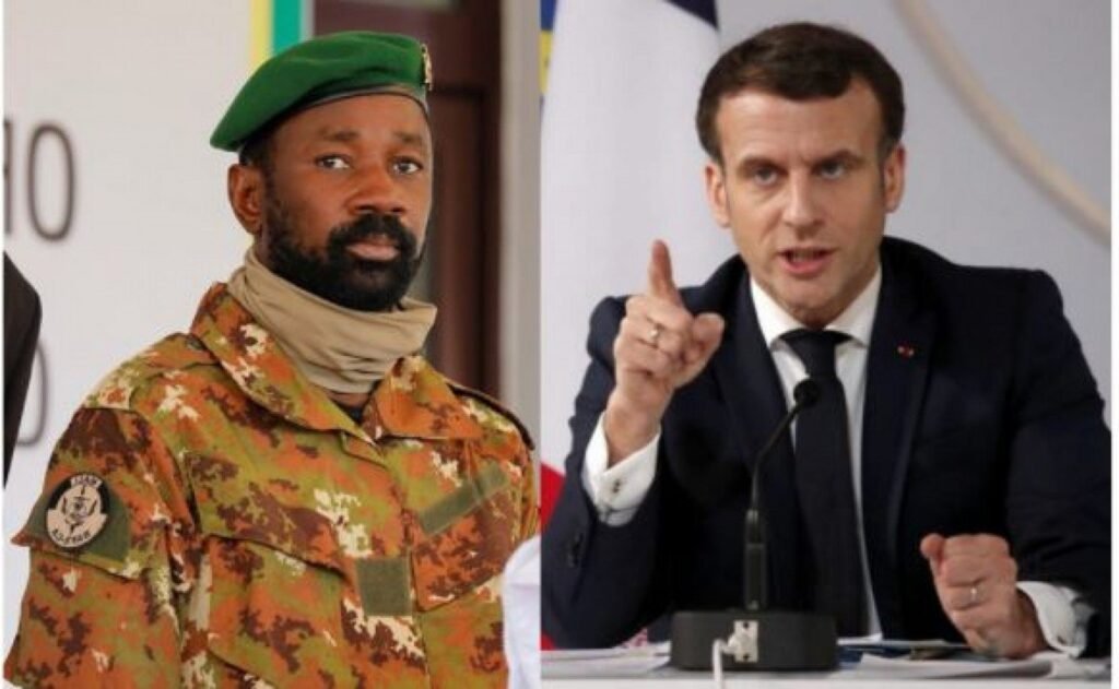 Colonel Assimi Goita, Chef d'Etat de la Republique du Mali / M. Emmanuel Macron président de la République de France