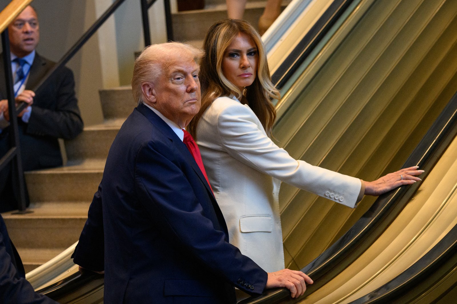Donald Trump, président des Etats-Unis et sa femme Melania Trump, prémière Dame des Etats-Unis, lors de la 80e session de l'Assemblée générale de l'ONU