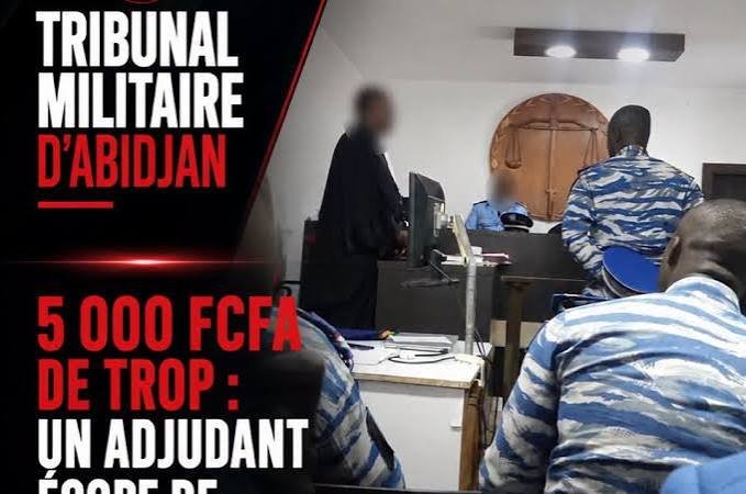 Côte d’Ivoire : un adjudant écope de cinq ans de prison pour extorsion de fonds